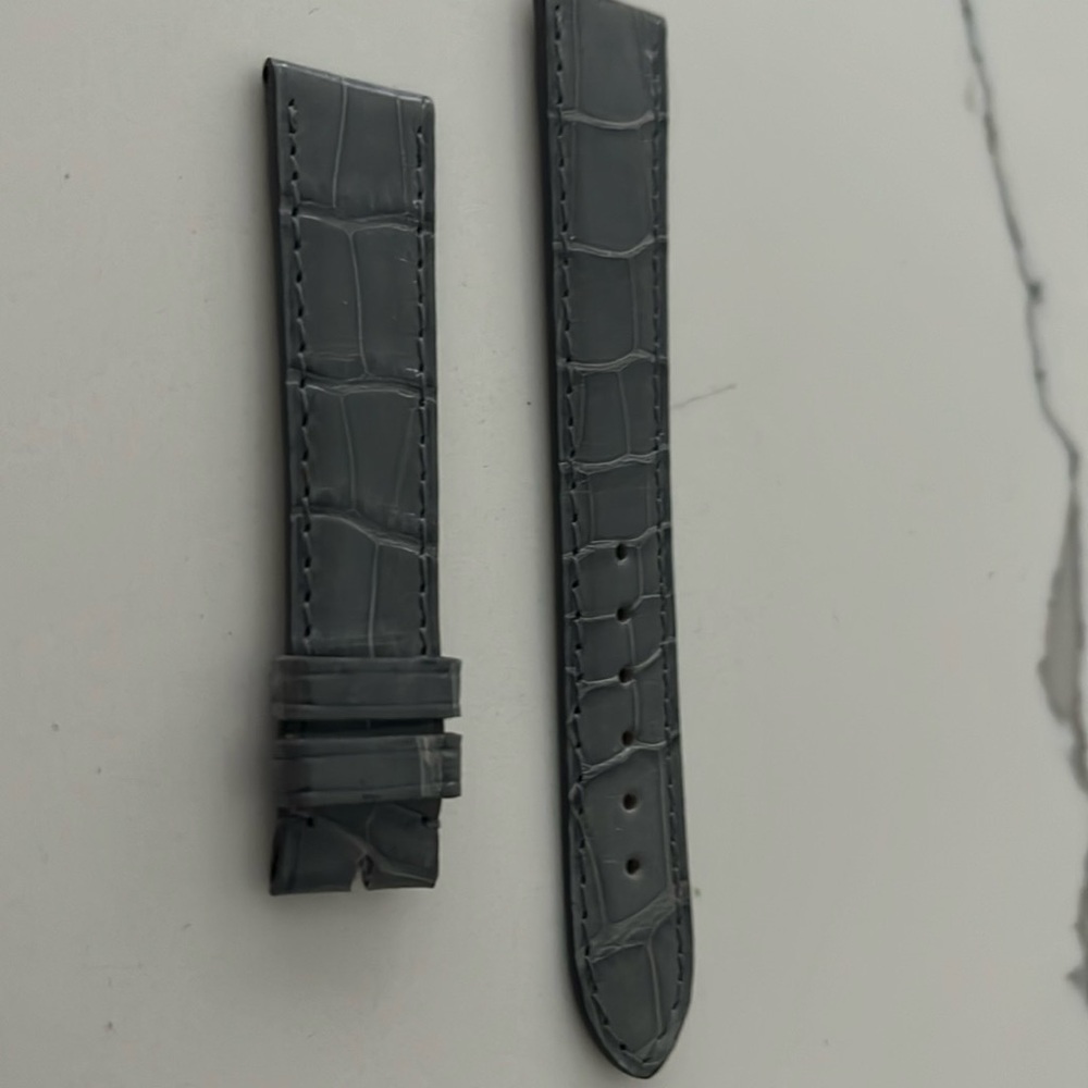 Authentic Chopard 16MM Croco Watch Strap Band Shinny Gray